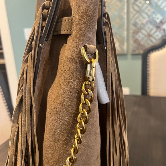 NWT Michael Kors Hamilton Large Fringe Suede Satchel - Picture 5 of 13